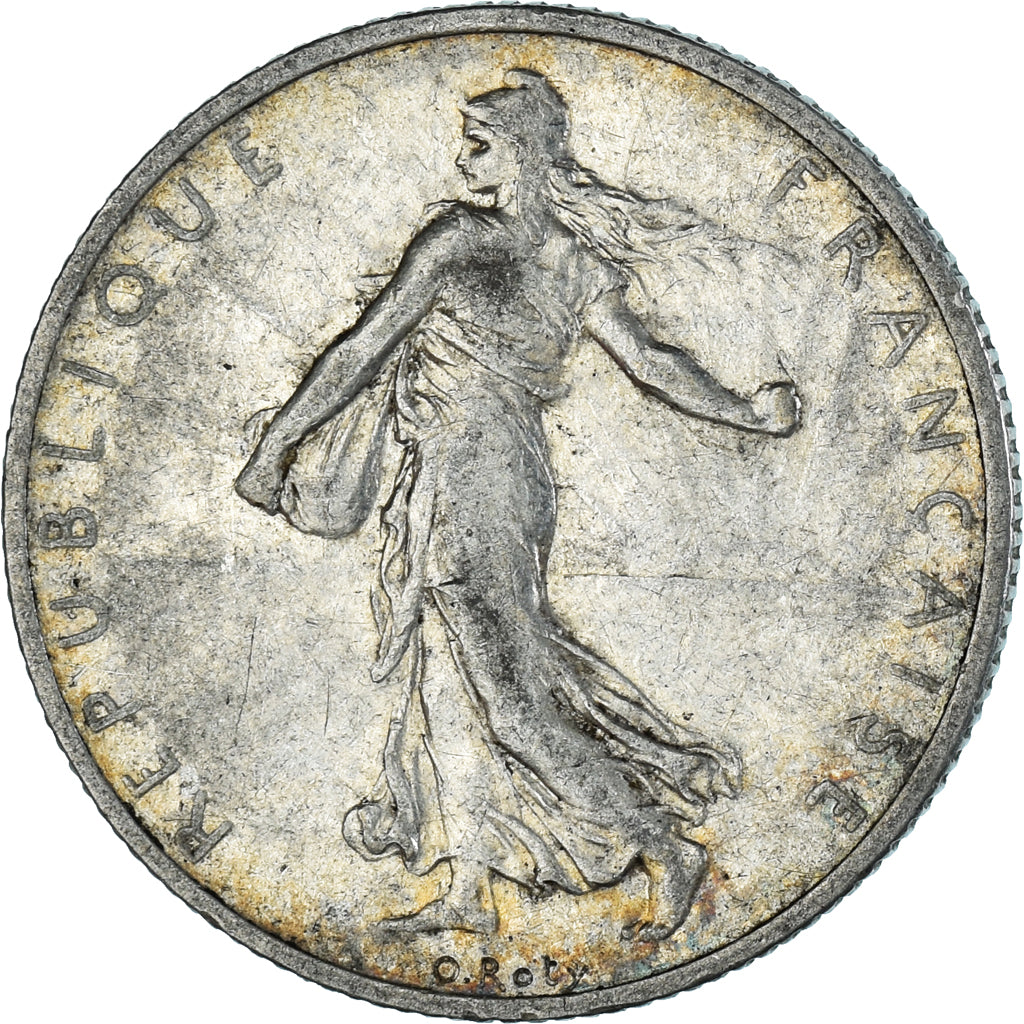Moneda, Francia, Semeuse, 2 Francs, 1910, Paris, MBC, Plata, KM:845.1
