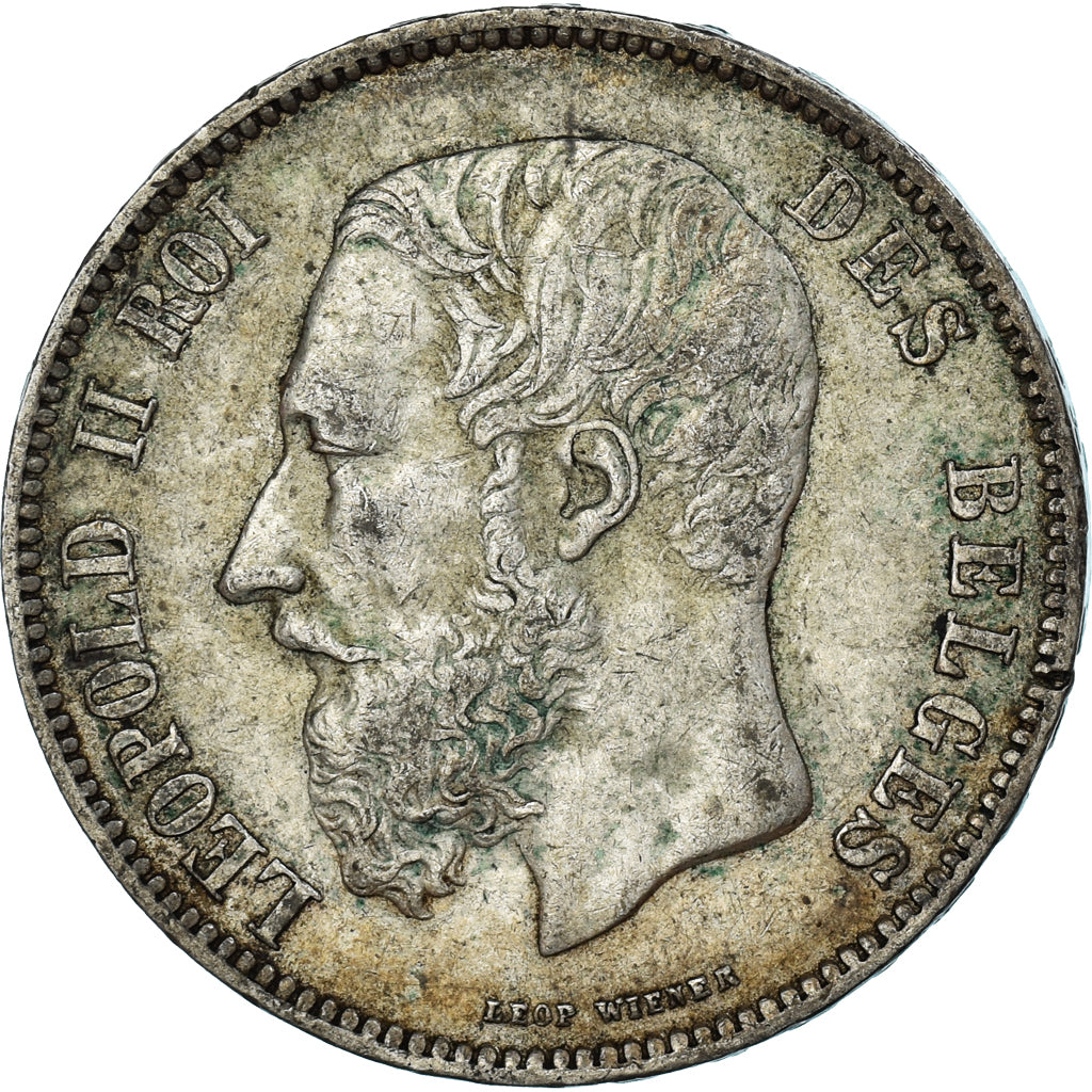 Münze, Belgien, Leopold II, 5 Francs, 5 Frank, 1873, S+, Silber, KM:24