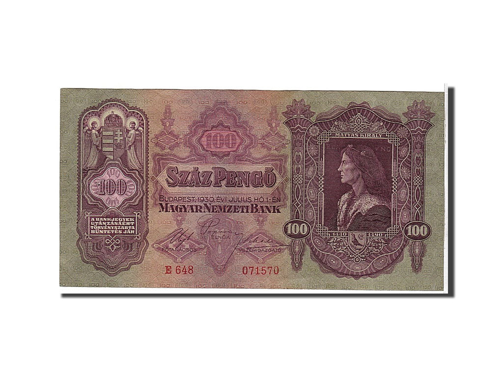 Banknote, Hungary, 100 Pengö, 1930, KM:112, AU(55-58)