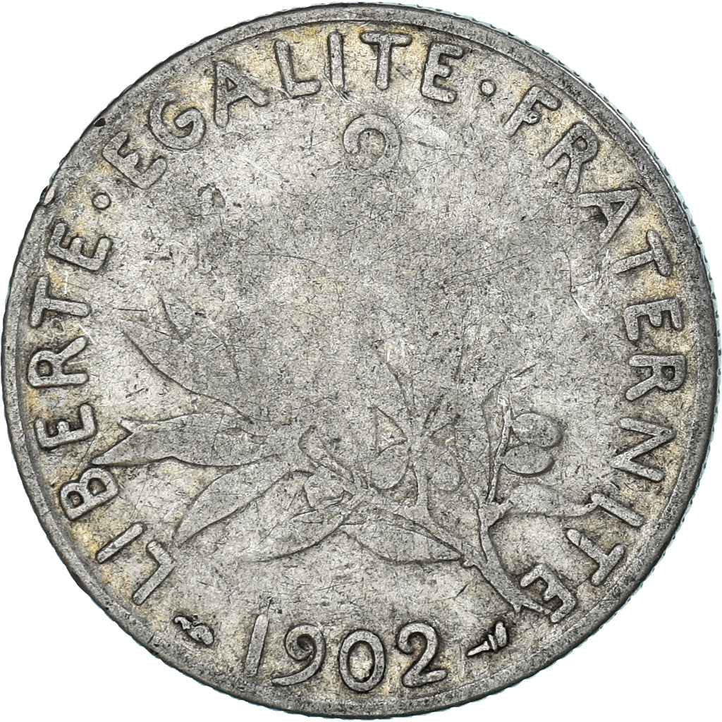 Coin, France, Semeuse, 2 Francs, 1902, Paris, VF(20-25), Silver, KM:845.1