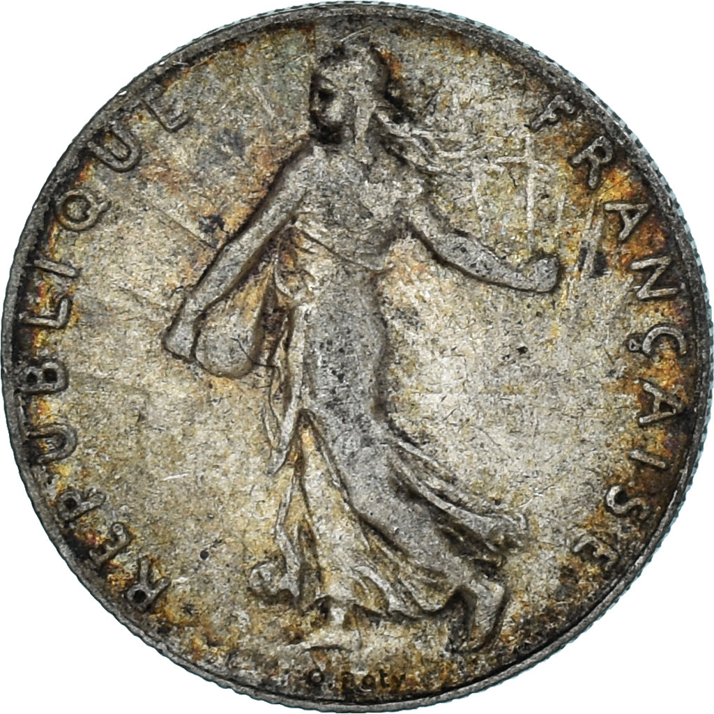 Moneta, Francia, Semeuse, 50 Centimes, 1910, BB, Argento, Gadoury:420