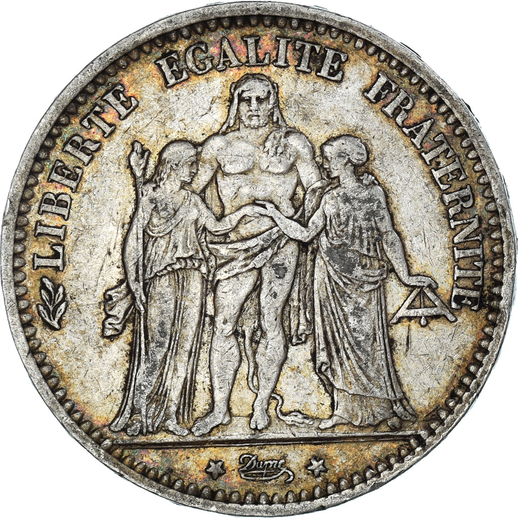 Moneta, Francia, Hercule, 5 Francs, 1873, Paris, MB+, Argento, KM:820.1