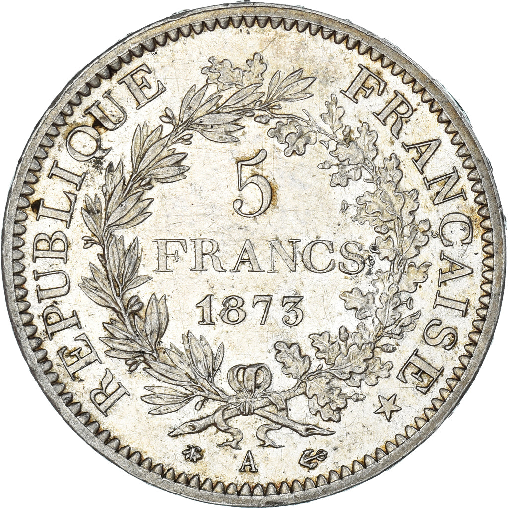 Monnaie, France, Hercule, 5 Francs,1873,Paris,TTB+,Argent,KM 820.1, Gadoury:745a