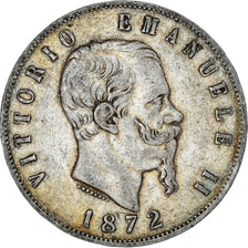 Coin, Italy, Vittorio Emanuele II, 5 Lire, 1872, Milan, VF(30-35), Silver