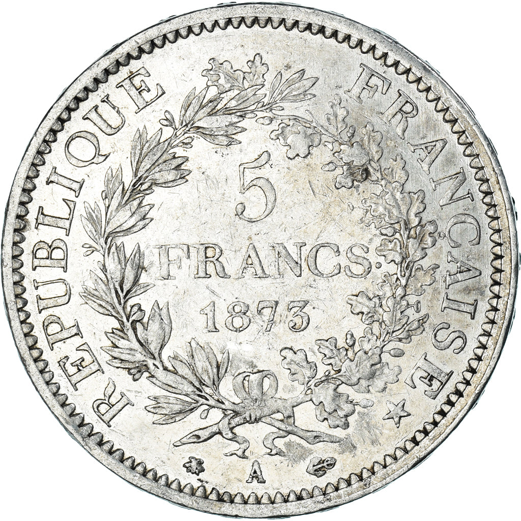 Münze, Frankreich, Hercule, 5 Francs, 1873, Paris, SS+, Silber, KM:820.1