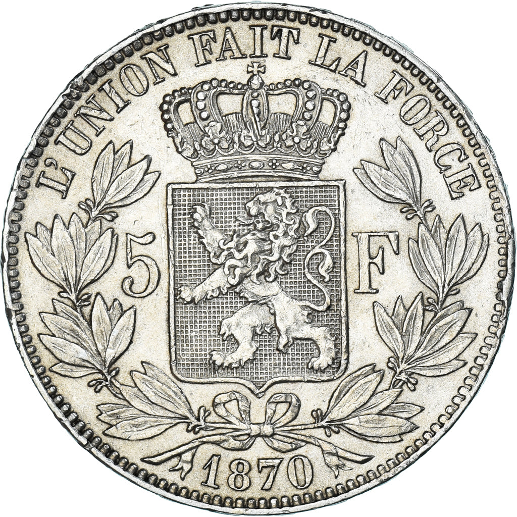 Moneda, Bélgica, Leopold II, 5 Francs, 5 Frank, 1873, MBC+, Plata, KM:24