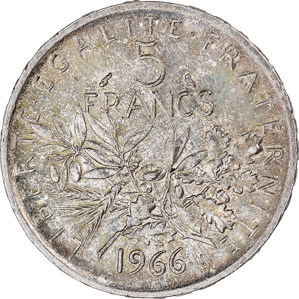 France, Semeuse, 5 Francs, 1966, Paris, AU(50-53), Silver, KM:926, Gadoury:770