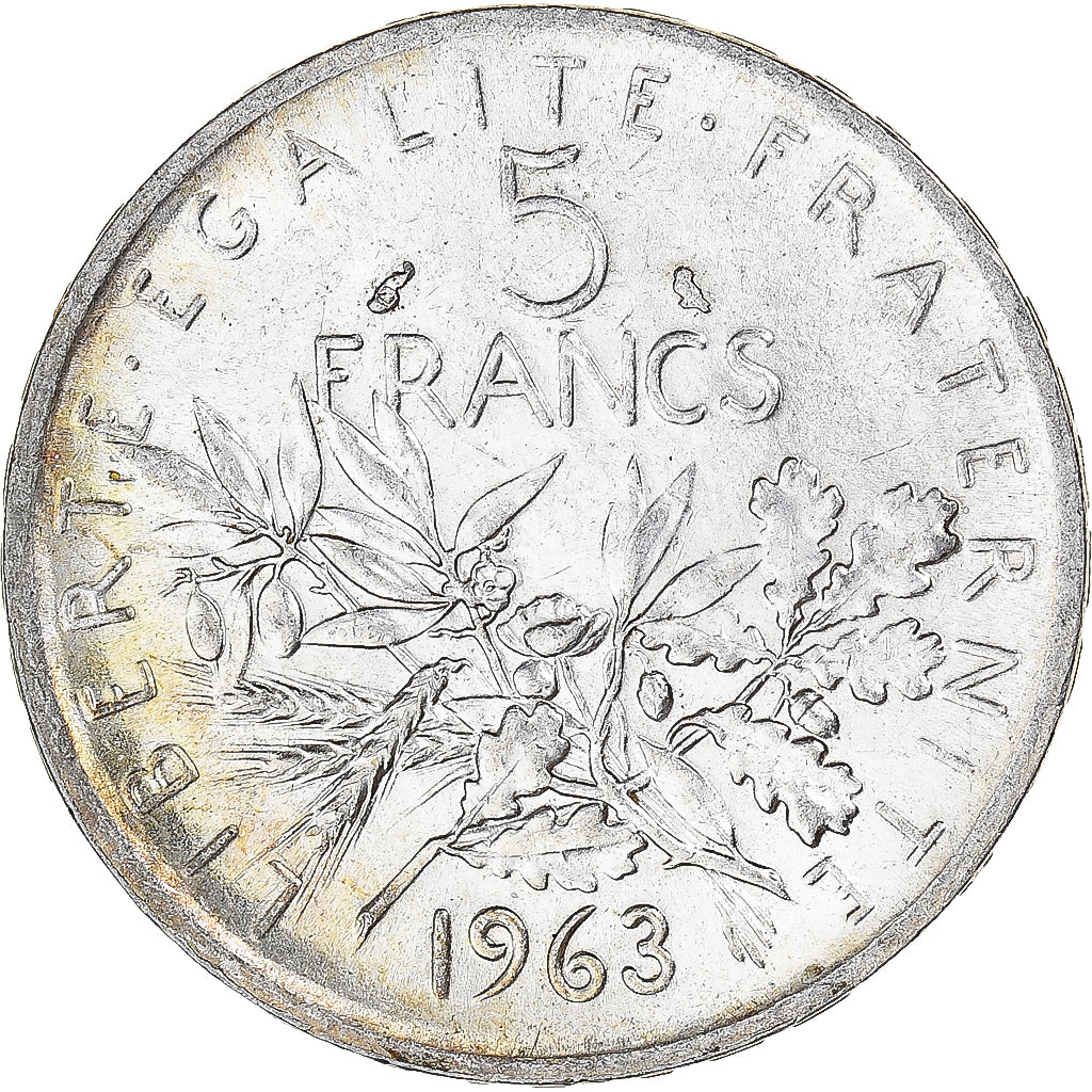 Coin, France, Semeuse, 5 Francs, 1963, Paris, MS(60-62), Silver, KM:926