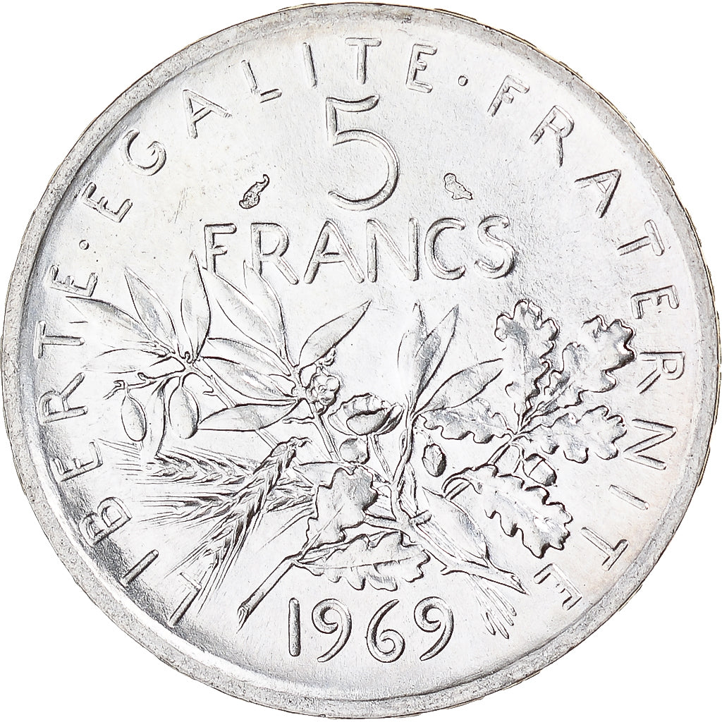 Coin, France, Semeuse, 5 Francs, 1969, Paris, MS(63), Silver, KM:926