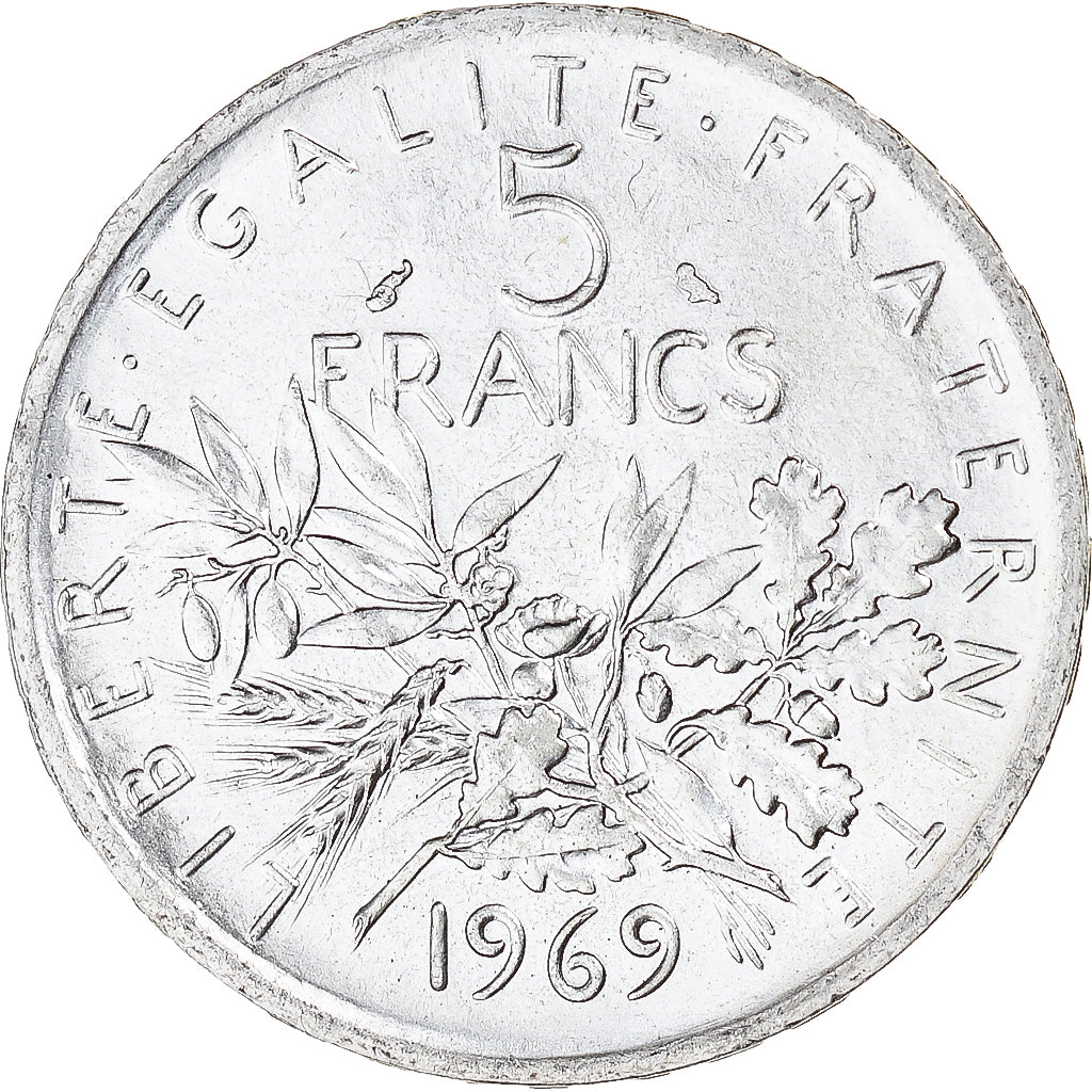 Coin, France, Semeuse, 5 Francs, 1969, Paris, MS(63), Silver, KM:926