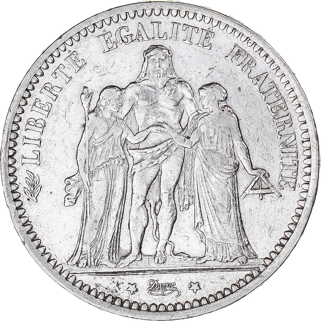 Munten, Frankrijk, Hercule, 5 Francs, 1873, Paris, ZF+, Zilver, KM:820.1