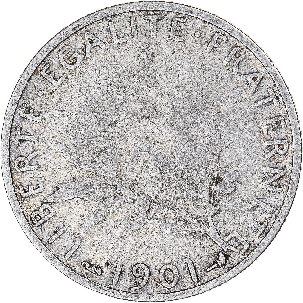 Moneta, Francia, Semeuse, Franc, 1901, Paris, B+, Argento, KM:844.1, Gadoury:467