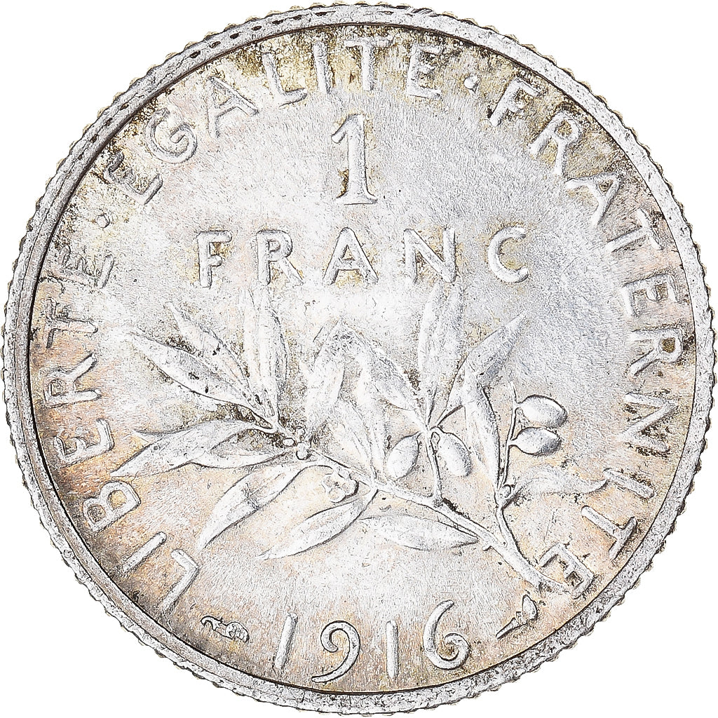 Monnaie, France, Semeuse, Franc, 1916, Paris, SUP, Argent, Gadoury:467, KM:844.1