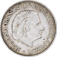 Coin, Netherlands, Juliana, 2-1/2 Gulden, 1961, EF(40-45), Silver, KM:185