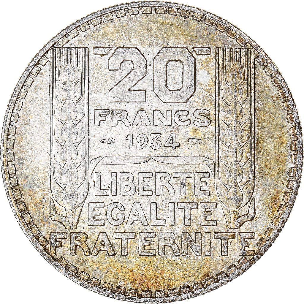 Coin, France, Turin, 20 Francs, 1934, Paris, AU(55-58), Silver, KM:879