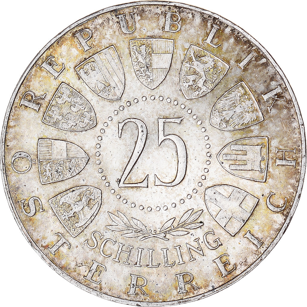 Coin, Austria, 25 Schilling, 1957, AU(50-53), Silver, KM:2883