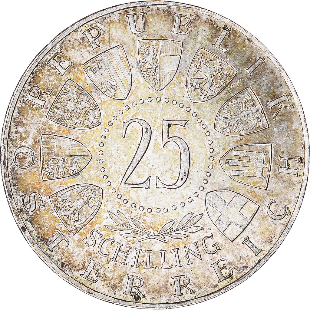 Coin, Austria, 25 Schilling, 1957, AU(50-53), Silver, KM:2883