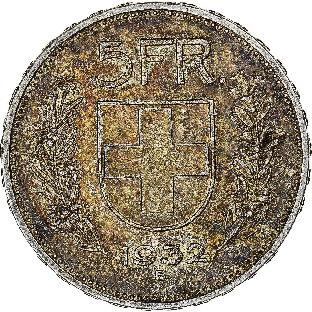 Münze, Schweiz, 5 Francs, 1932, Bern, S, Silber, KM:40