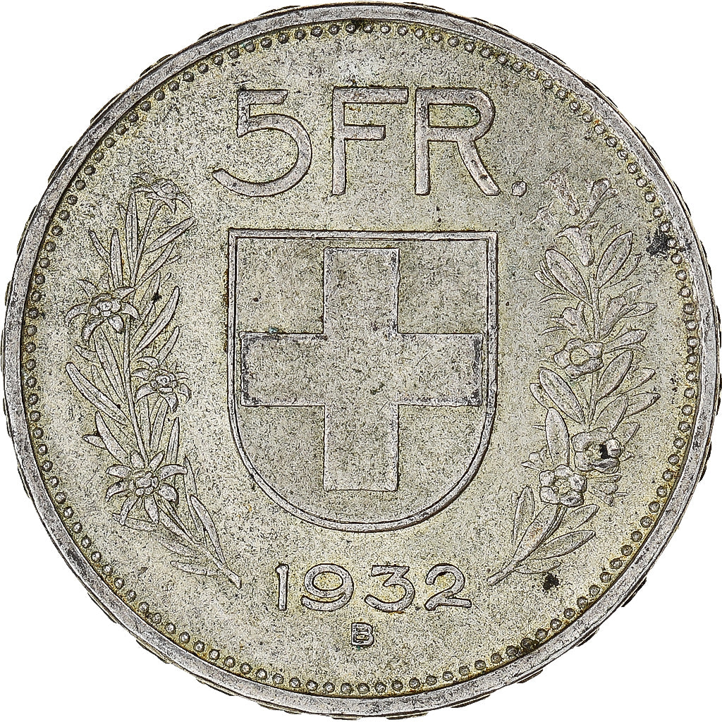 Münze, Schweiz, 5 Francs, 1932, Bern, S, Silber, KM:40