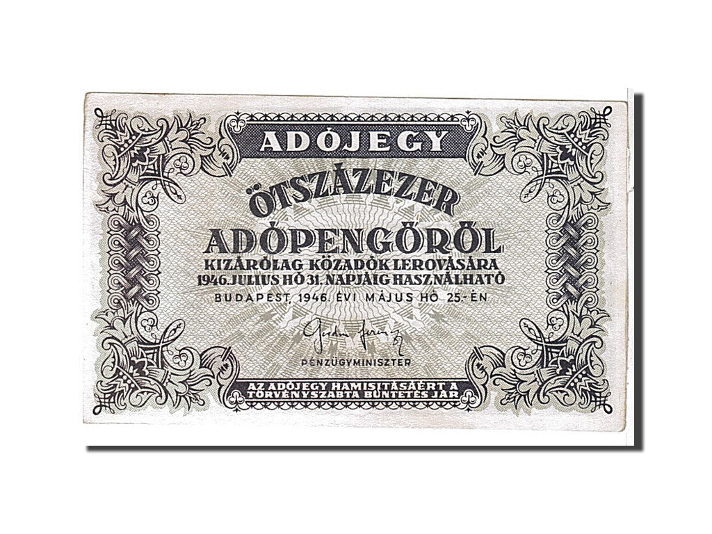 Banconote, Ungheria, 50,000 (Ötvenezer) Adópengö, 1946, BB+