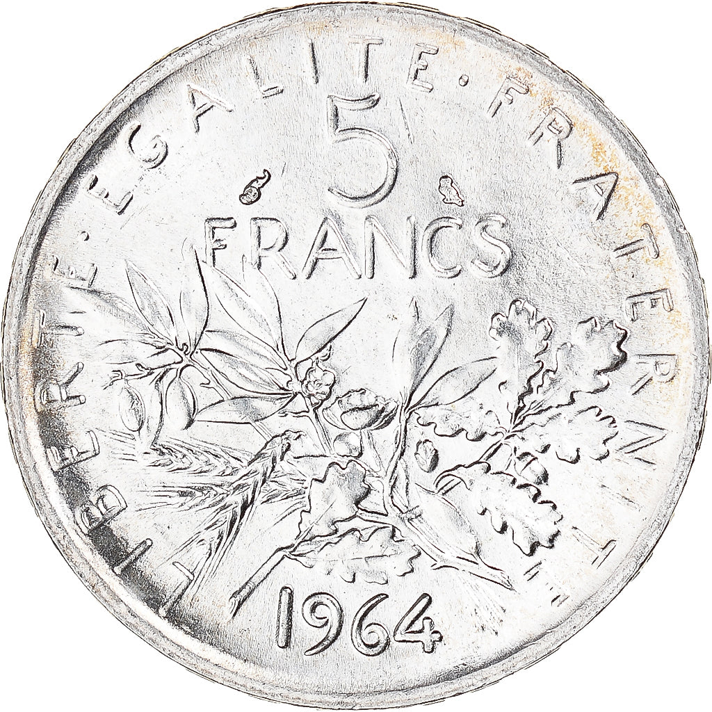 France, Semeuse, 5 Francs, 1964, MS(63), Silver, KM:926, Gadoury:770
