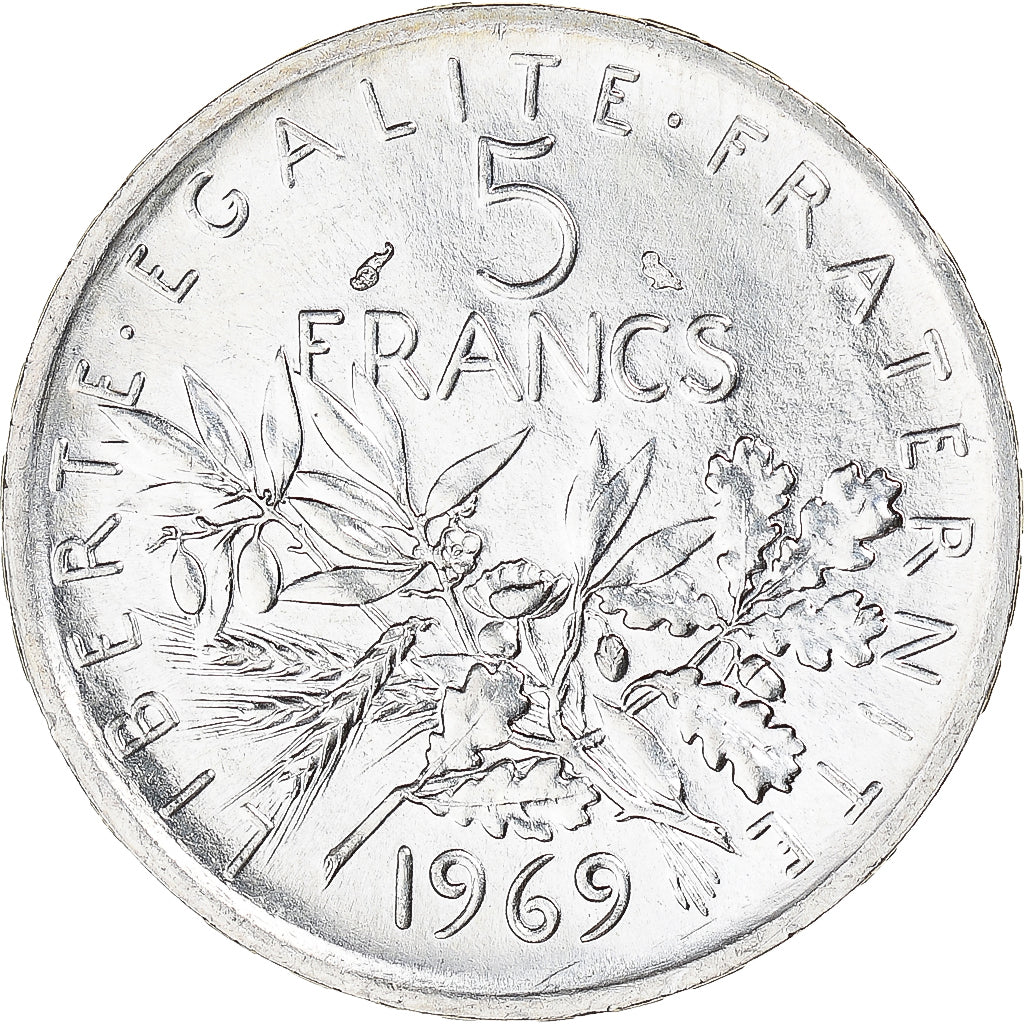Coin, France, Semeuse, 5 Francs, 1969, Paris, MS(63), Silver, KM:926