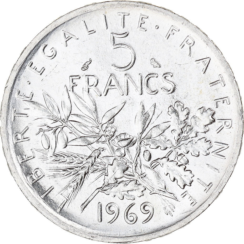 Moneta, Francia, Semeuse, 5 Francs, 1969, Paris, SPL, Argento, KM:926