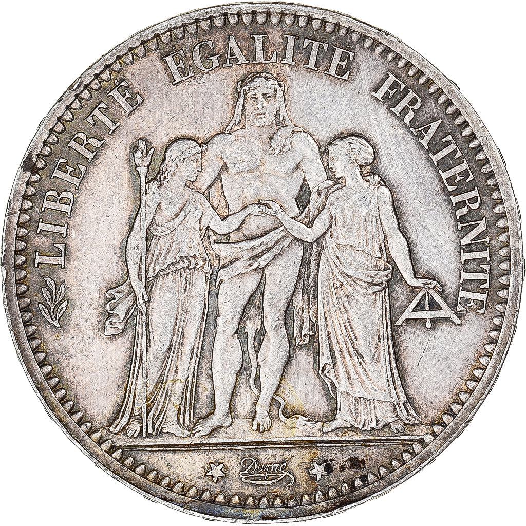 Moneta, Francja, Hercule, 5 Francs, 1873, Paris, EF(40-45), Srebro, KM:820.1