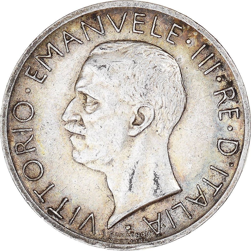 Coin, Italy, Vittorio Emanuele III, 5 Lire, 1929, Rome, AU(50-53), Silver