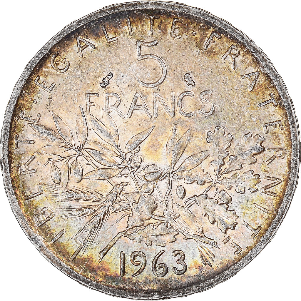 Moneta, Francia, Semeuse, 5 Francs, 1963, Paris, BB, Argento, KM:926