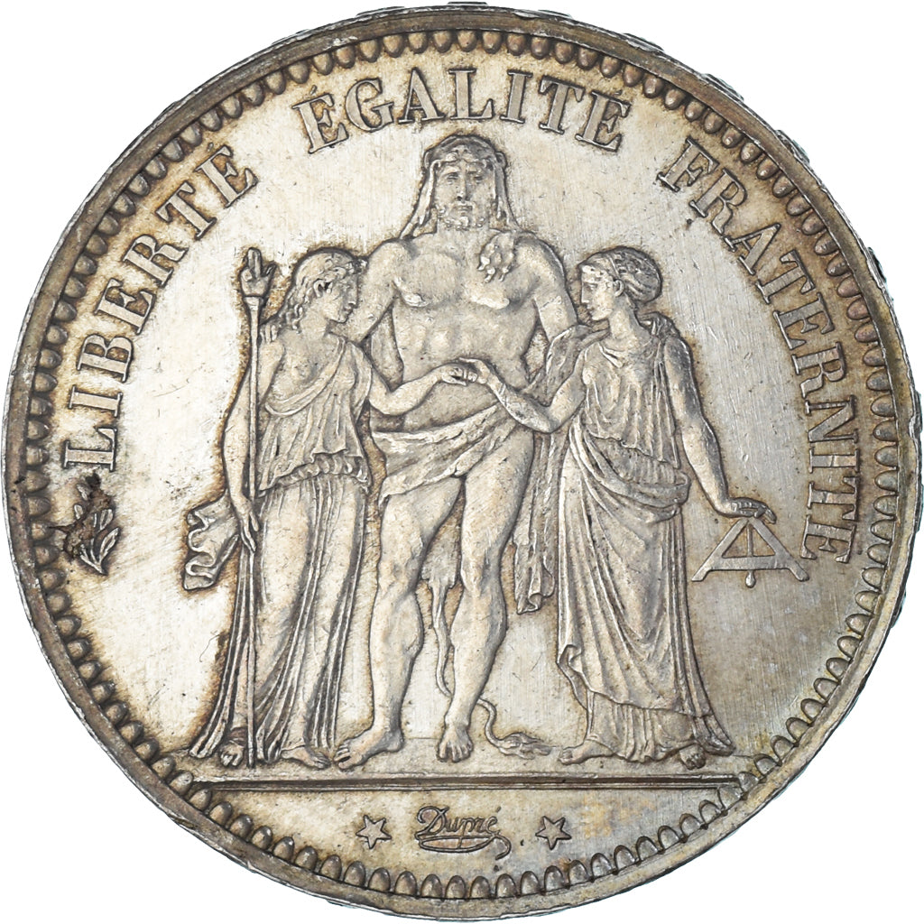 Moneta, Francja, Hercule, 5 Francs, 1873, Paris, AU(50-53), Srebro, KM:820.1