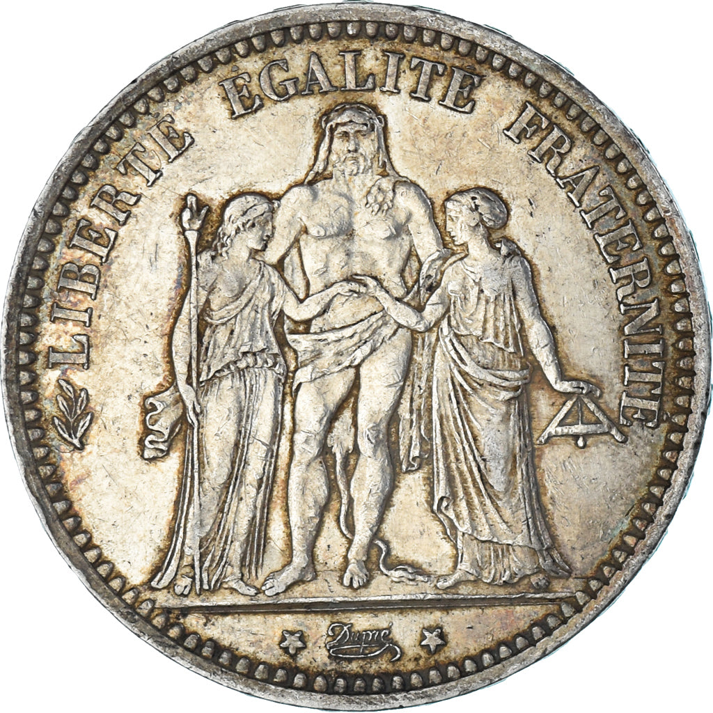 Moneda, Francia, Hercule, 5 Francs, 1873, Paris, MBC+, Plata, KM:820.1