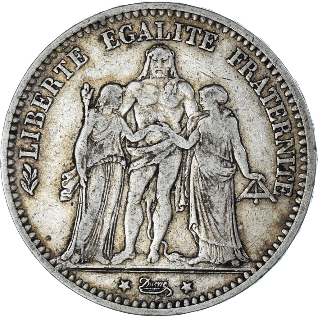 Moneda, Francia, Hercule, 5 Francs, 1874, Bordeaux, BC+, Plata, KM:820.2
