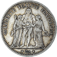 Moneda, Francia, Hercule, 5 Francs, 1874, Bordeaux, BC+, Plata, KM:820.2