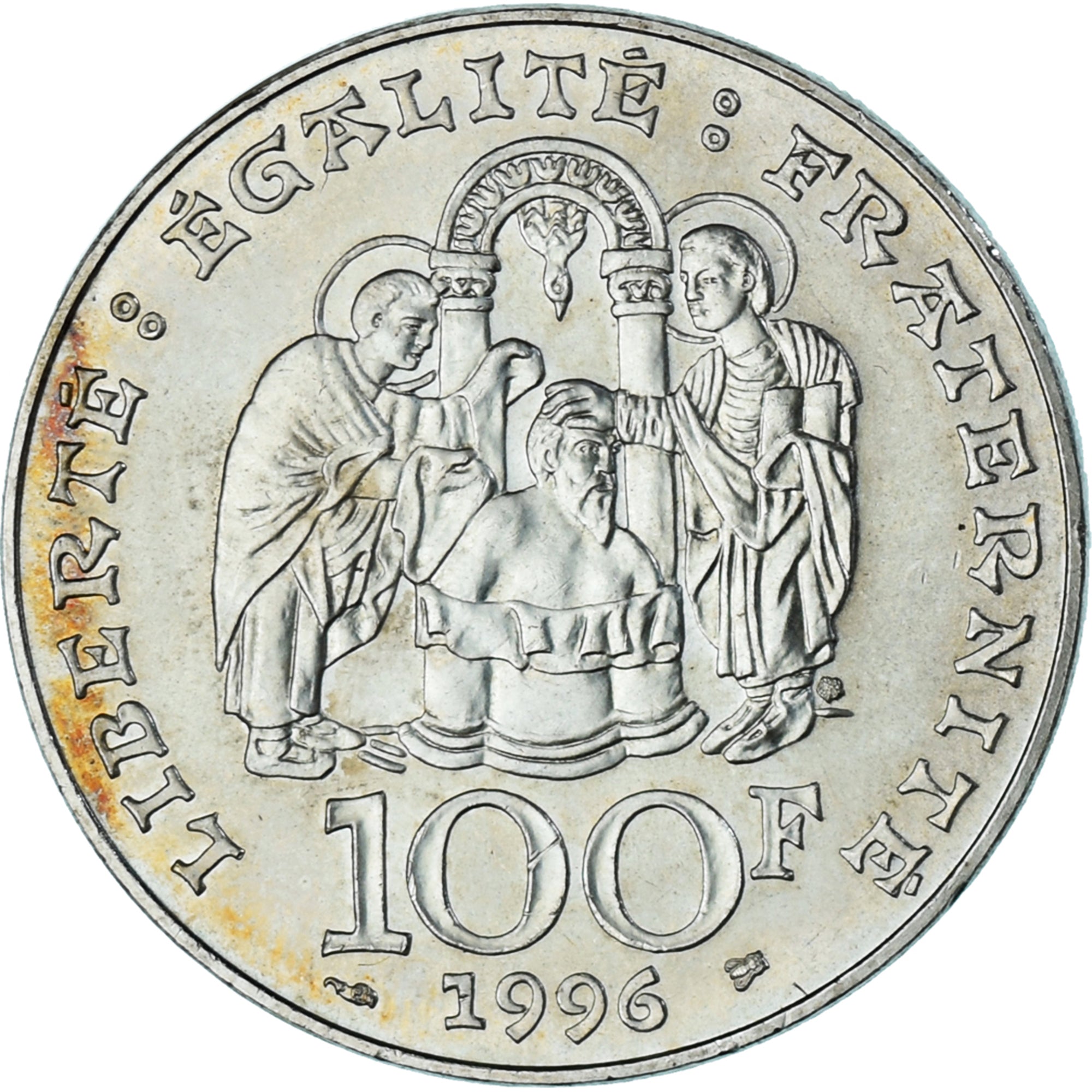 Monnaie, France, Clovis, 100 Francs, 1996, TTB+, Argent, Gadoury:953, KM:1180