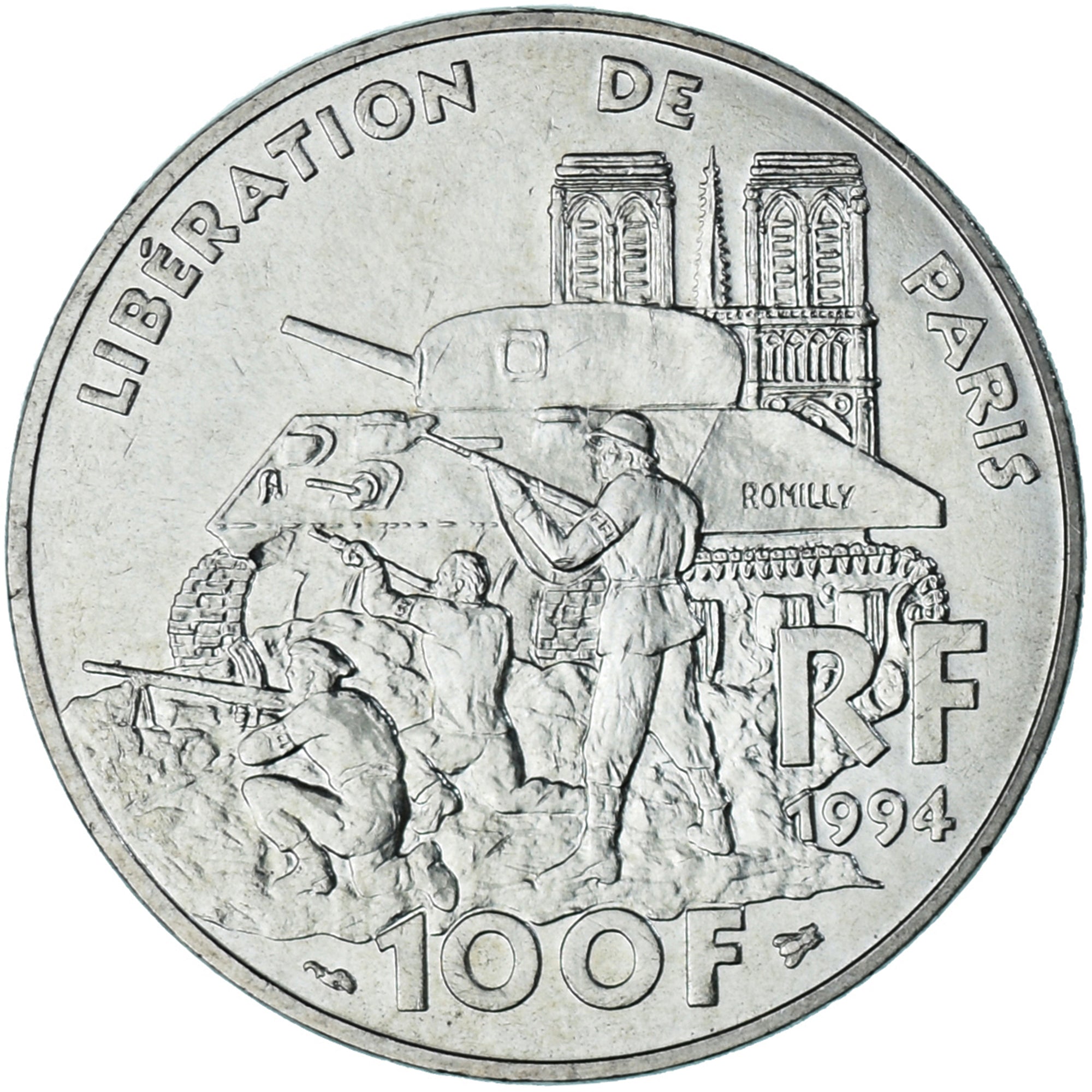 Monnaie, France, Libération de Paris, 100 Francs, 1994, SUP, Argent