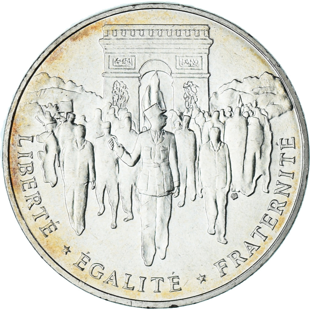Moneta, Francja, Libération de Paris, 100 Francs, 1994, AU(55-58), Srebro