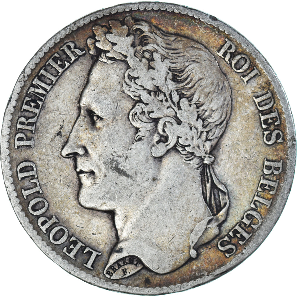 Moneta, Belgio, Leopold I, 5 Francs, 5 Frank, 1833, MB+, Argento, KM:3.1