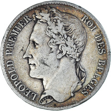 Moneta, Belgio, Leopold I, 5 Francs, 5 Frank, 1833, MB+, Argento, KM:3.1