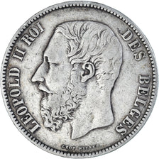 Moneta, Belgia, Leopold II, 5 Francs, 5 Frank, 1870, Brussels, VF(30-35)