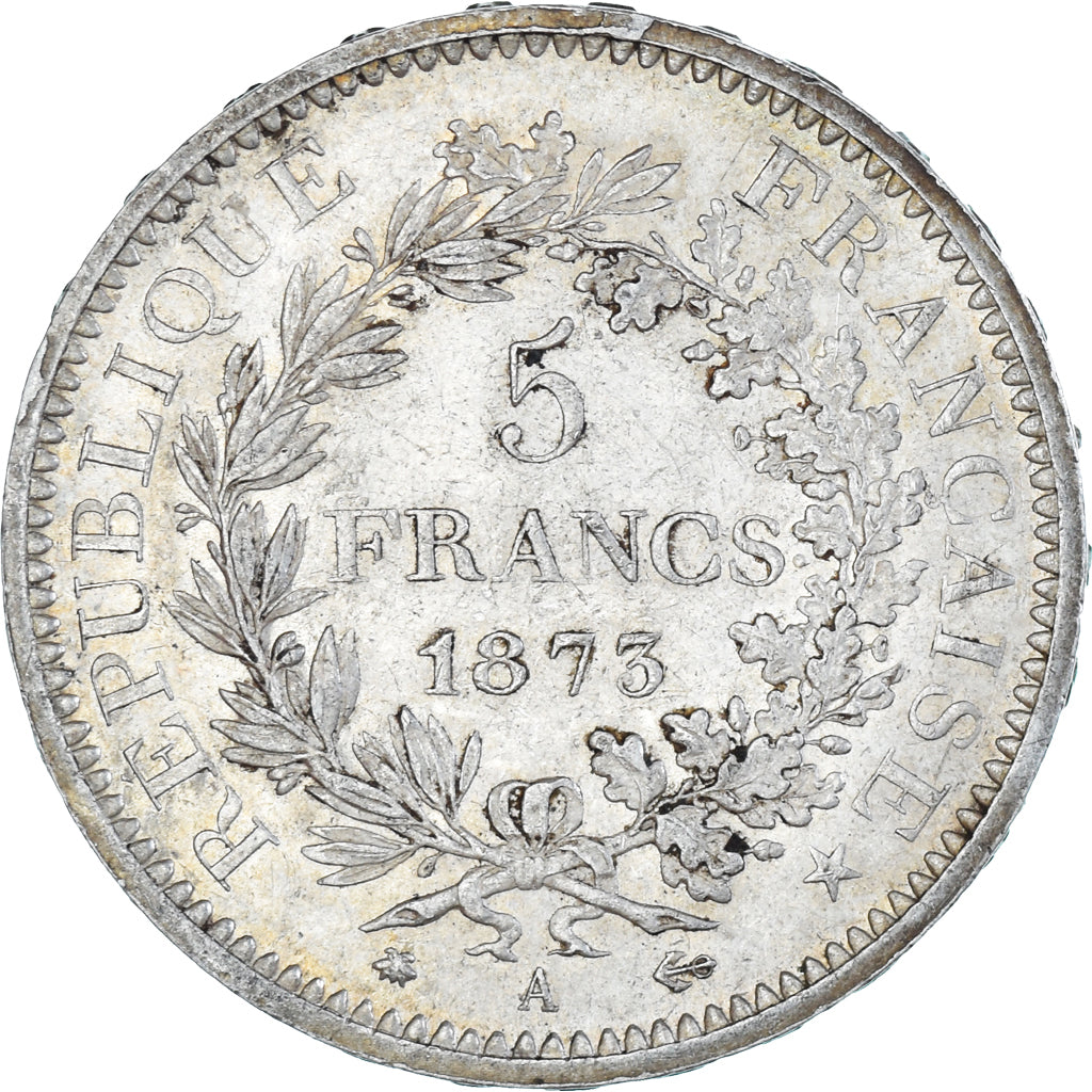 Monnaie, France, Hercule, 5 Francs,1873,Paris,TTB+,Argent,KM 820.1, Gadoury:745a