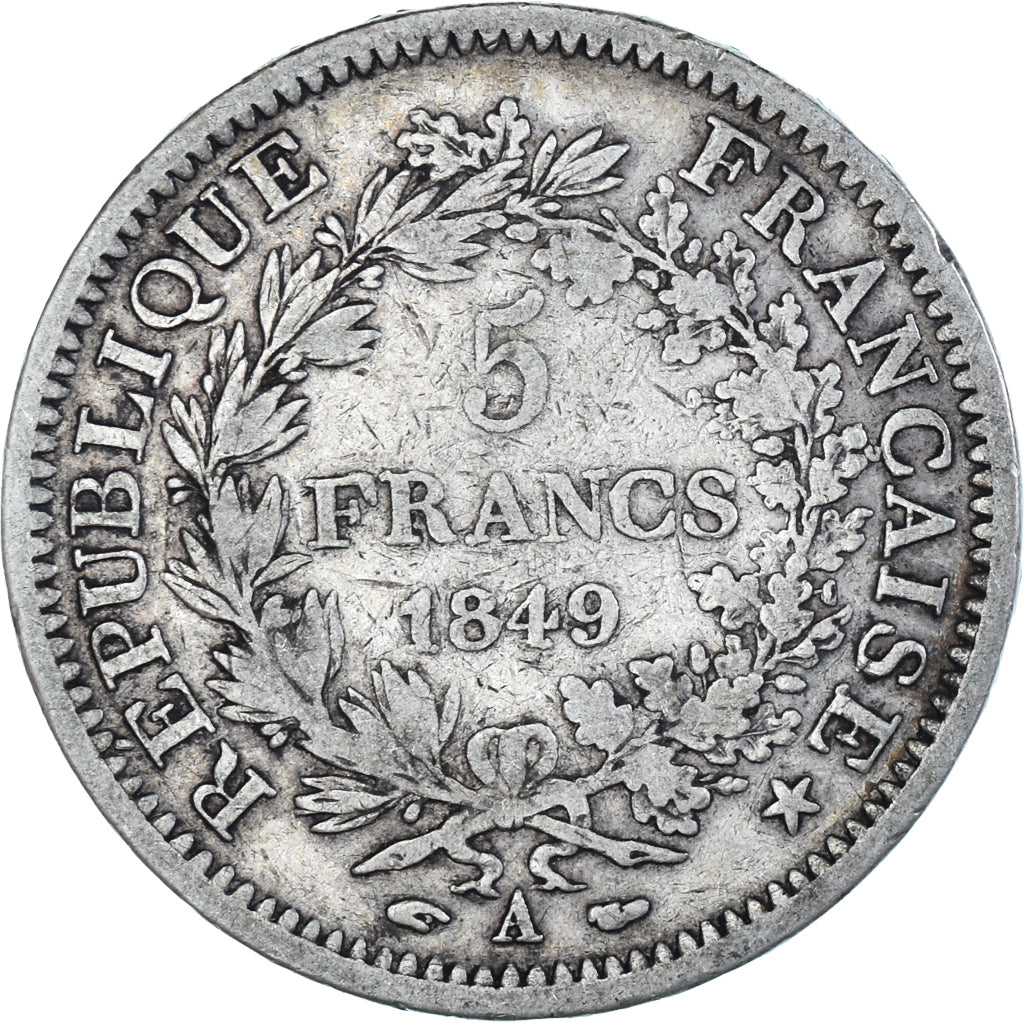 Monnaie, France, Hercule, 5 Francs, 1849, Paris, TB+, Argent, Gadoury:683
