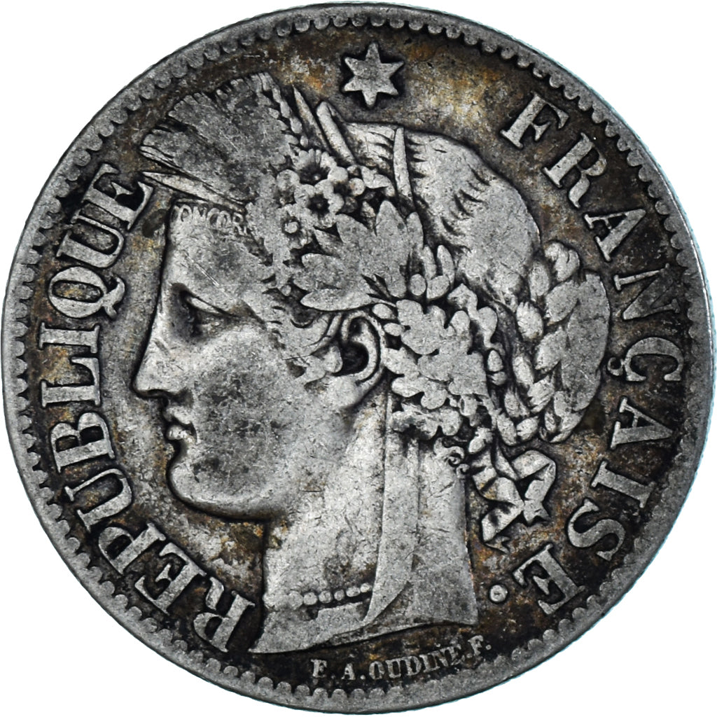 Moneta, Francia, Cérès, 2 Francs, 1887, Paris, MB+, Argento, KM:817.1
