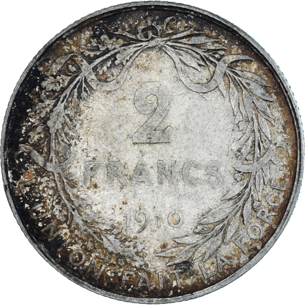 Coin, Belgium, 2 Francs, 2 Frank, 1910, VF(30-35), Silver, KM:74