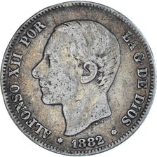 Monnaie, Espagne, Alfonso XII, 2 Pesetas, 1882, Madrid, TB+, Argent, KM:678.2