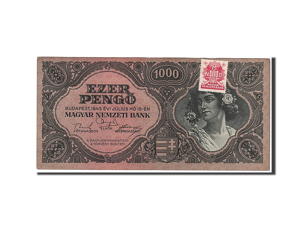Banknote, Hungary, 1000 Pengö, 1945, AU(50-53)