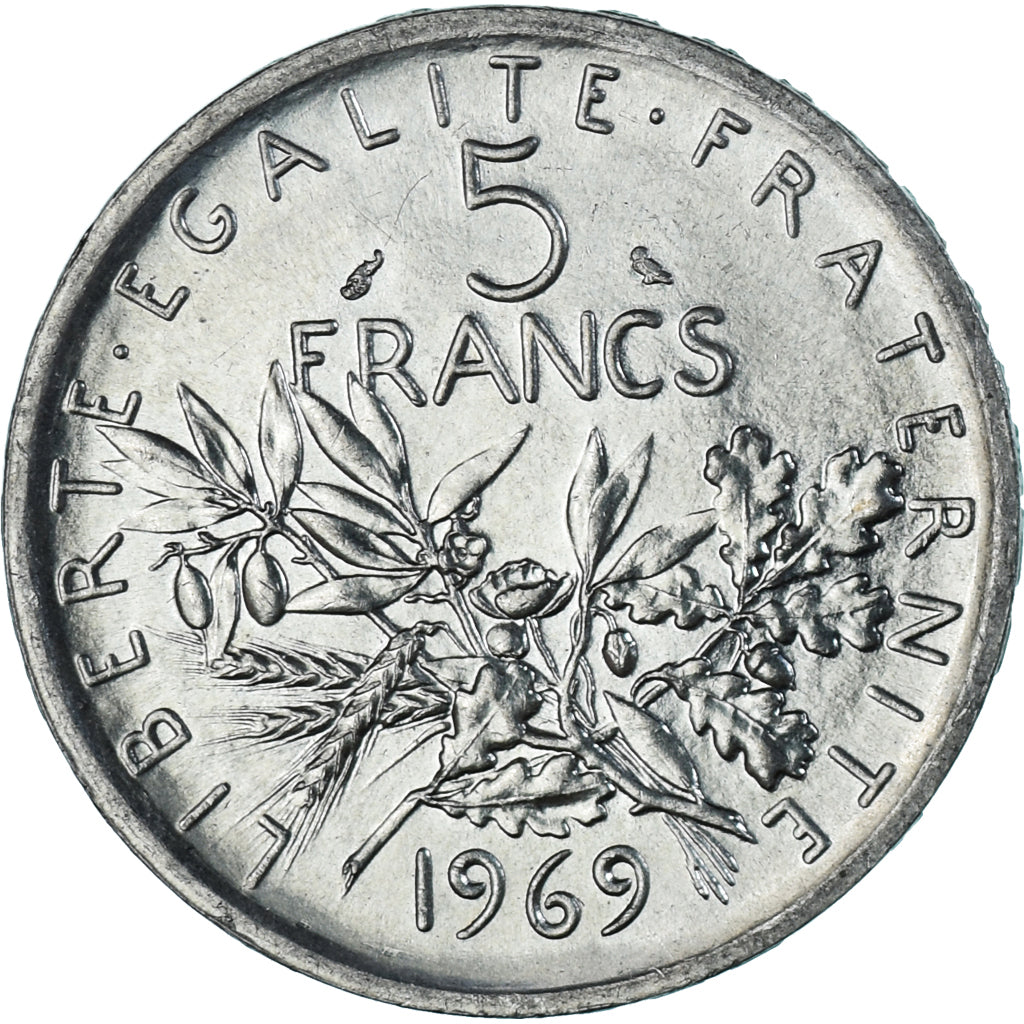 Moneta, Francia, Semeuse, 5 Francs, 1969, Paris, SPL, Argento, KM:926