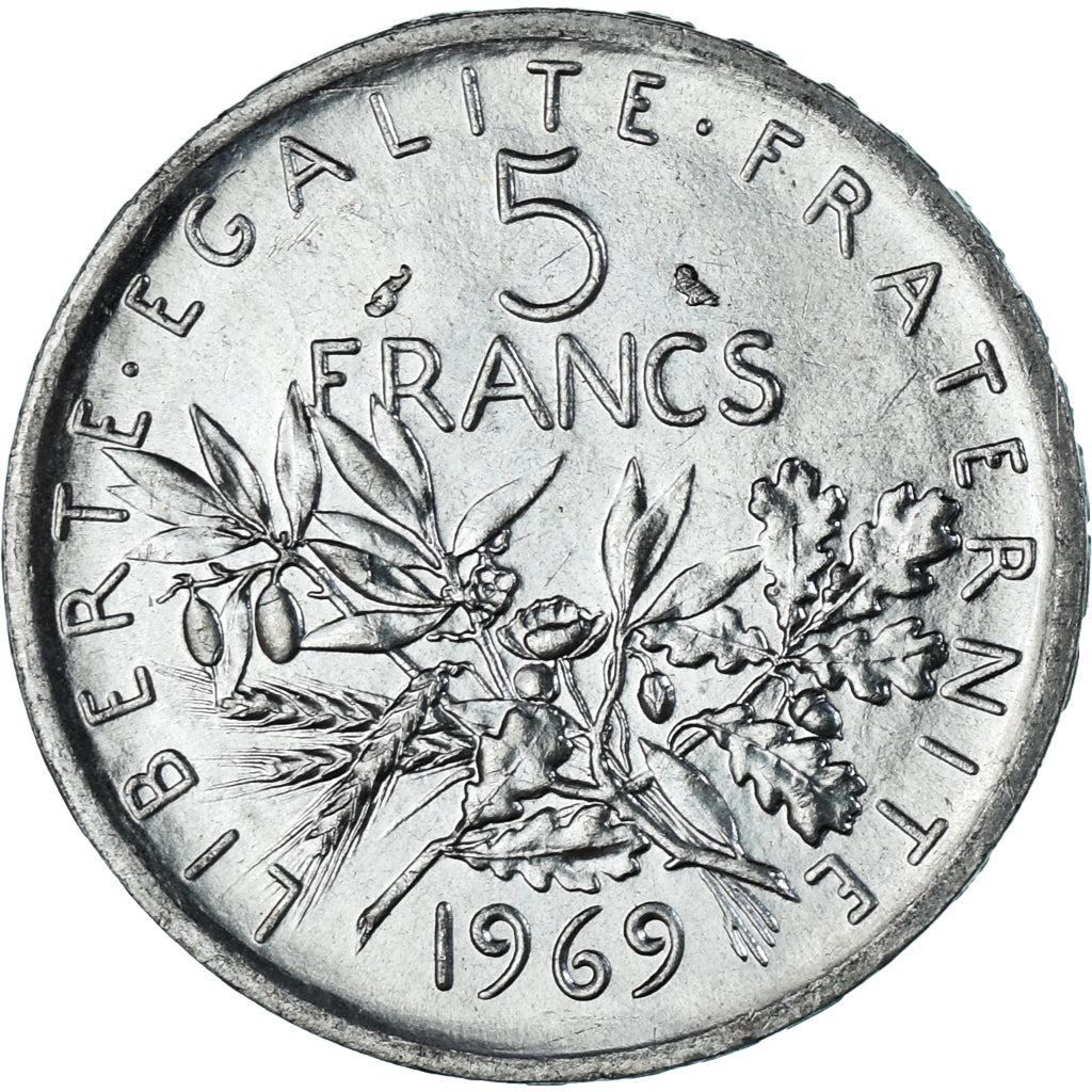 Coin, France, Semeuse, 5 Francs, 1969, Paris, MS(63), Silver, KM:926