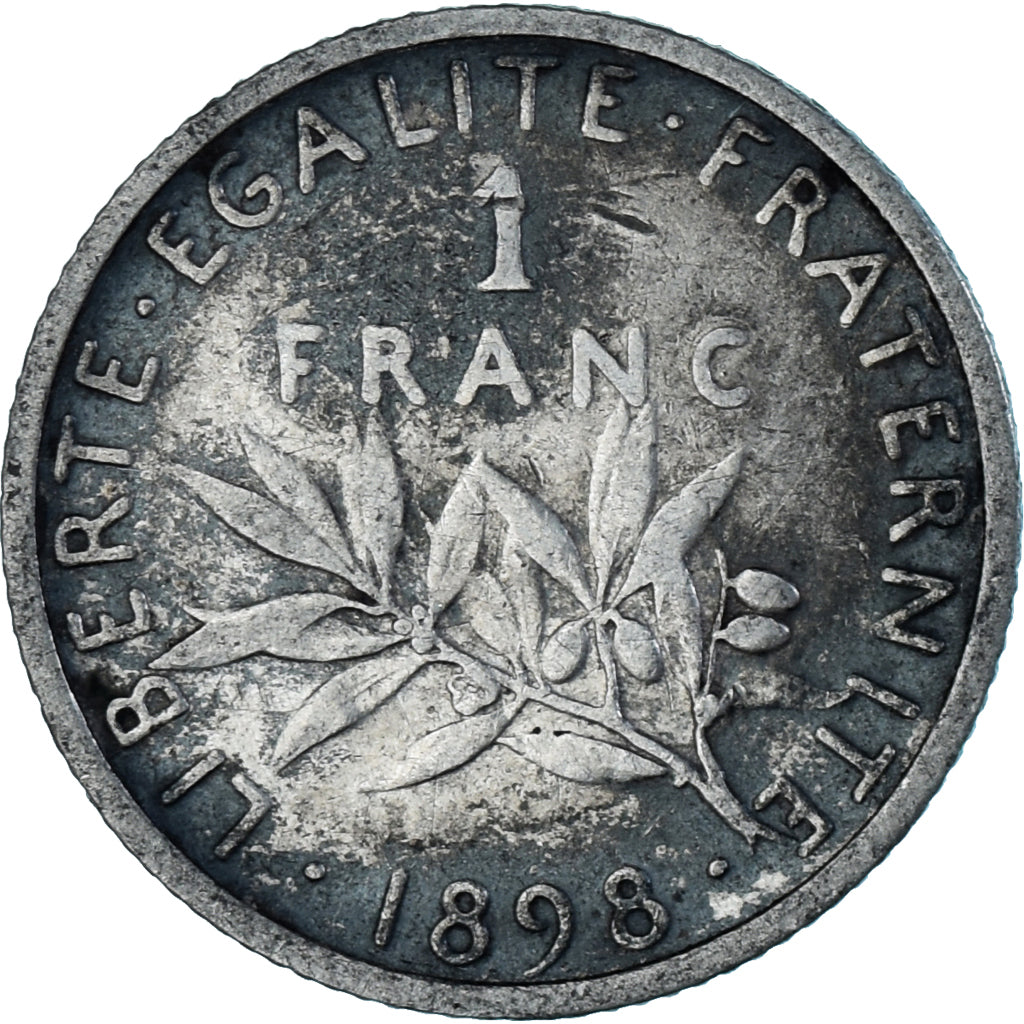 Munten, Frankrijk, Semeuse, Franc, 1898, Paris, ZF, Zilver, KM:844.1