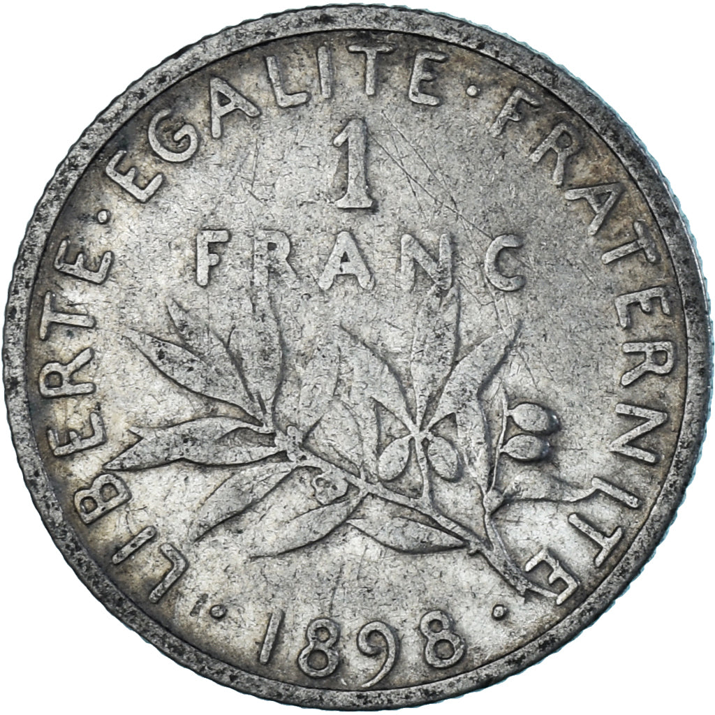 Munten, Frankrijk, Semeuse, Franc, 1898, Paris, ZF, Zilver, KM:844.1